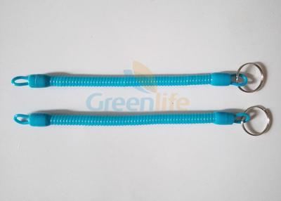 China Custom Slim Spiral Tool Tether Lanyards , Small Split Ring Elastic Coil Lanyard for sale