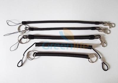 China 2.3 MM Line Diameter Coiled Key Lanyards Safety Tool With Clip / String for sale