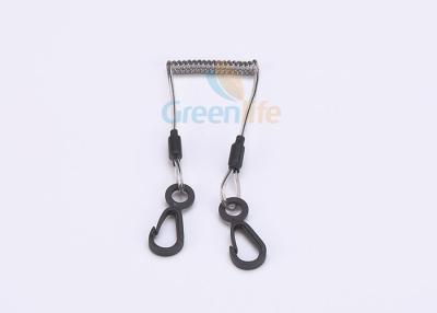 China Smart Cable Wire Safety Plastic Coil Lanyard With Plastic 8 Type Snap Hook 2 PCS for sale