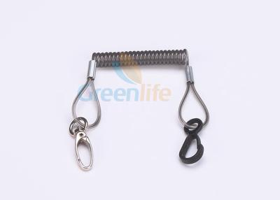 China Security Vinyl Coated Plastic Coil Lanyard With Custom Metal / Plastic Clips for sale