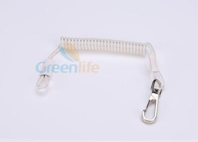 China 5 Inches Long White Core Coil Tool Lanyard Clear Coated Plastic For Hand Tool for sale