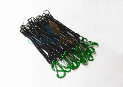 China Plastic Rentention Fishing Rod Lanyard , Green Carabiner Hook Safety Tool Lanyards for sale