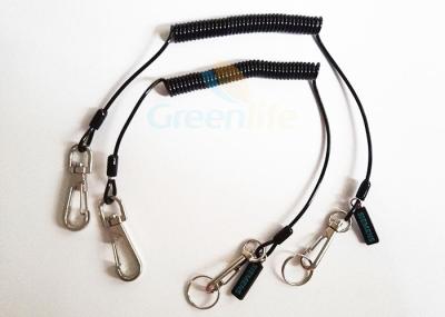 China Plastic Safety Flexible Coil Lanyard With Clip Pantone Color Custom Logo for sale