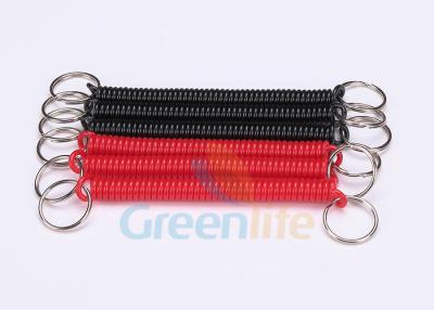 China Promotional 2.5mm Coiled Key Lanyard Red / Black Retractable With Nylon String for sale