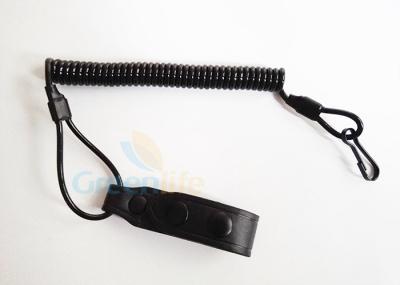 China Leather Belt Loop Tactical Pistol Lanyard Coiled Customized Full Extension for sale