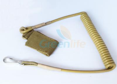 China Khaki Military Pistol Lanyard , Rentention Tactical Pistol Sling Secure for sale