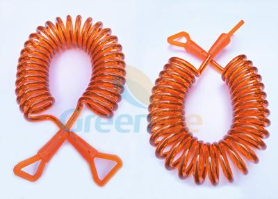 China Tacto en espiral de la mano del arnés de seguridad del niño del alambre anaranjado con los nuevos conectores del estilo en venta