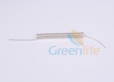 China Elastic Plastic Spring Coil Part Clear PU Coated Wire Core With Custom Tail Ends for sale