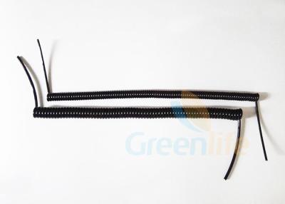 China 1.5M Full Internal Stainless Steel Coiled Lanyard Rope Black String With 10CM Tails for sale