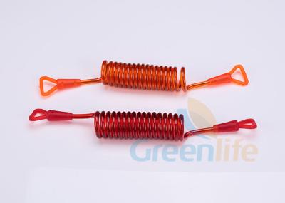 China Children Safety Anti - Lost Custom Coiled Cable Orange / Red Ropes Retail Use for sale
