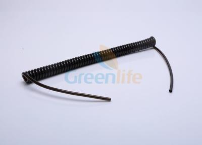 China Steel Reinforced Retractable Security Cable Black TPU Covering With Tail Ends for sale