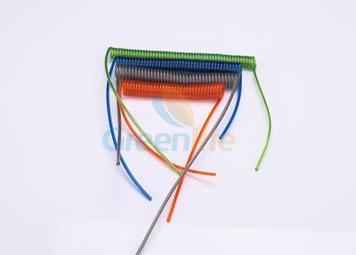 China Strengthened Steel Wire Custom Coiled Cable PU Rubber Coating In Any Size for sale