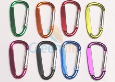China Promotional Aluminum Carabiner Clips , Silver Pole Personalized Carabiner Keychain for sale