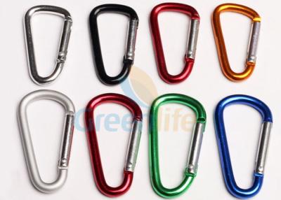China Anti - Lost Metal Carabiner Clip D Hooks Standard Different Colors For Lanyards for sale