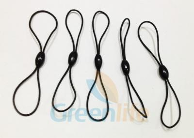 China Black Spring Elastic Ball Loops , Olive Shape Bead Ball Bungee Cords Customized for sale