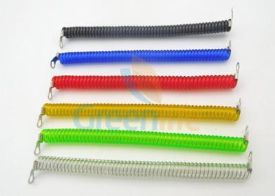 China Extendable Colored Steel Wire Coiled Security Tethers With Terminal 2PCS for sale