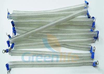 China Durable Clear PU Covered Coiled Security Tethers Extending Wire Coiled Tethers for sale
