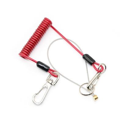 China Fashion Red Plastic Wire Coil Tool Lanyard Fall Protection Aerial Work Hand Tools for sale