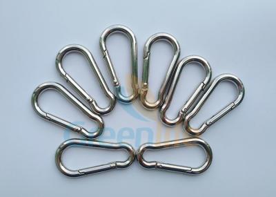 China Zinc Alloy Carabiners 5.5MM Diameter 60MM Length Environmental Nickle Color for sale