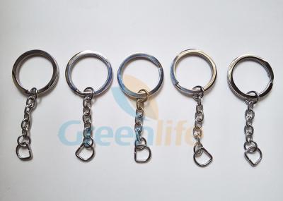 China Stainless Steel #304 Flat Split Key Ring Lanyard Accessories With Chain Outside Diameter 30MM for sale