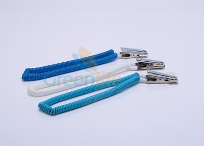 China Plastic EVA Coil Tool Lanyard Dental Stretchy Coiled Cord 2*8*300MM With Crocodile Clip for sale