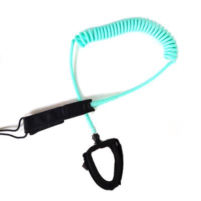 Chine Custom Sky Blue Safety Surfboard Coiled Leg Leash Paddle Foot Leash à vendre