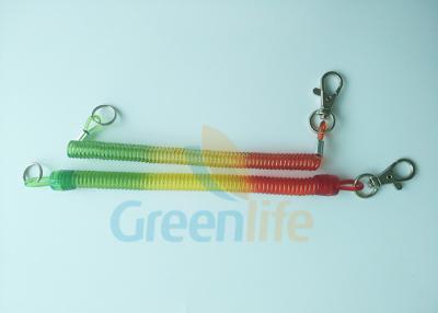China Custom Coiled Key Lanyard Safe Spring Elastic Cord With Press In Hook & Key Ring for sale