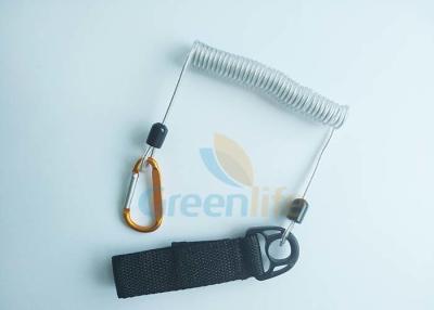 Chine Lanière en acier d'outil de bobine de fil de corde de sécurité de pêche 60 pouces de bout droit maximum avec la ceinture et le Carabiner de poignet à vendre