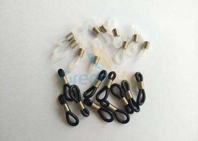 China Lazo blanco/del negro de los accesorios del acollador de los vidrios del silicón con la mini primavera del metal en venta