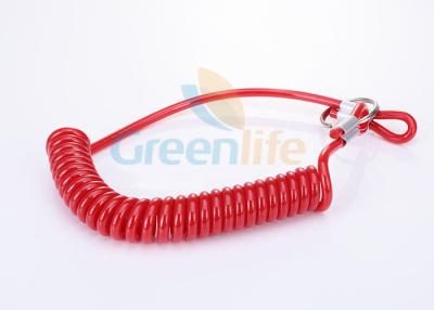 China Safety Plastic Coil Lanyard With Loop / Crimp , 3/16 ID Spiral Safety Tool's Leash for sale