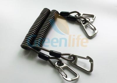 China High Security Coil Tool Lanyard Steel Reinforced 125MM Retractable Extension Cord for sale