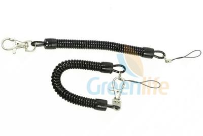 China Standard Coiled Key Lanyard Slim Spring Black Color For Multi - Purpose Daily Use for sale