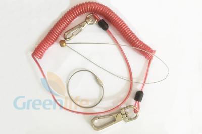 China Red Stainless Steel Bungee Cord Lanyard Carabiner End Fittings With Snap Clips for sale