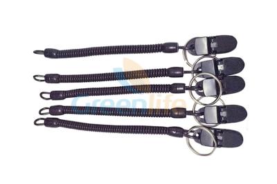China Extendable Coiled Key Lanyard With Plastic Alligator Clip Firmly Tethered Tools for sale