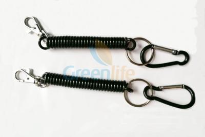 China Spring Expanding Coiled Key Lanyard With Eco - Friendly Strong PU Material for sale