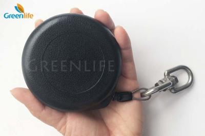 China Adjustable Length Retractable Tool Lanyard Black Color With 85 Mm Dia Round Reel for sale