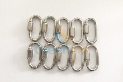 China Fast Connecting Carabiner Lanyard Parts Stainless Steel 304 Oval Shape Original Color for sale