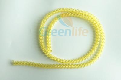Китай Просвечивающий желтый Ретрактабле шнур катушки, плоский спиральный поводок катушки маленького глотка длина в 1 метр продается