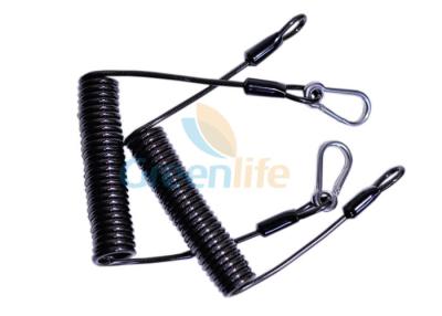 China PU TPU Material Heavy Duty Lanyard 1.5MM High Security Double Carabiner Hooks for sale