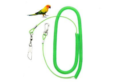 China Green Wire Coil Parrot Climbing Rope TPU With Snap One End / Pin Holder One End for sale