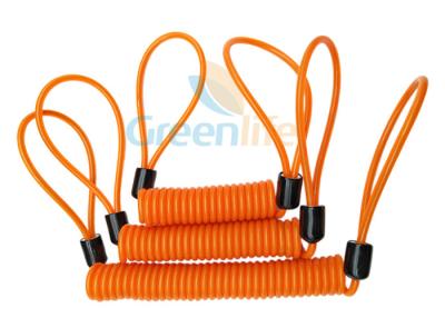 China Bicycle Helmet Swivelling 1.5mm Steel Bungee Coil Lanyard for sale