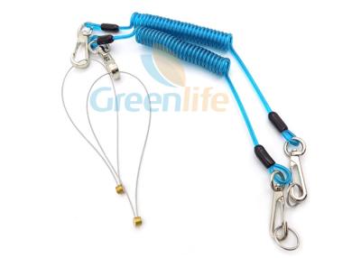 China PU TPU Scaffold Spanner Swivelling 1.5M Coiled Cable Lanyard for sale