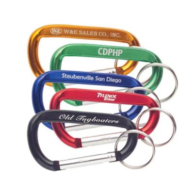China D Shape Pantone Color 8CM Aluminum Snap Carabiner With Key Ring for sale