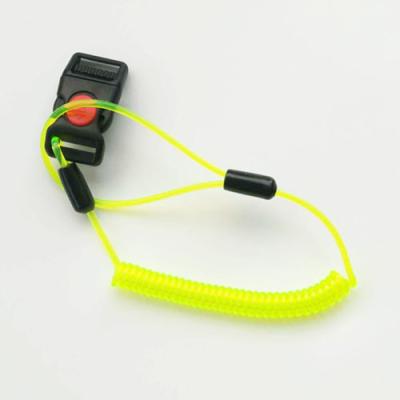 China Green Plastic Spiral Hard Hat 2mm Cord Tether Coil Strap for sale