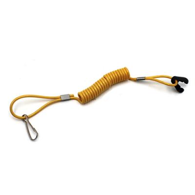 China TPU Coated Outboard Safety Lanyard Quick Release Coil Lanyard for sale