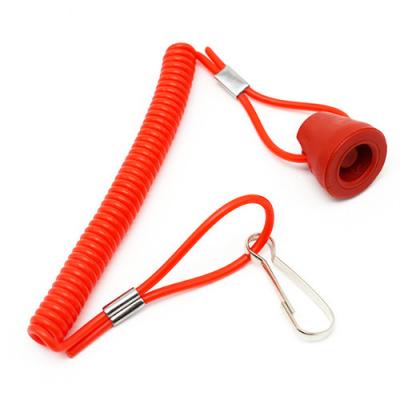 China Elastic Coil Jet Ski Safety Lanyard PU Cotton 3.5mm Cord For Engines for sale