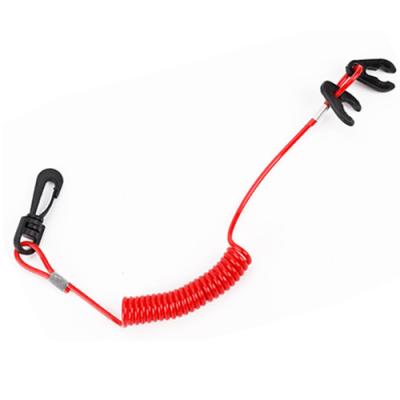 China Floating Elastic Jet Ski Safety Lanyard 18MM Coil Red Watercraft Tether for sale