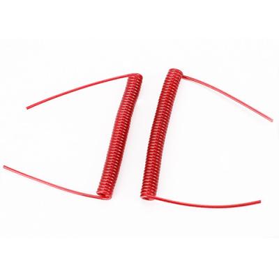 中国 明確で赤いワイヤー螺線形の締縄ケーブルTPUエヴァPantoneの適用範囲が広いコイルの締縄 販売のため