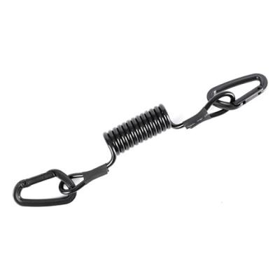 China Multi Use 7.0MM Dia Coiled Bungee Cord PU With Double Carabiner End for sale