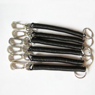 China Plastic Spiral Expandable Coil Lanyard Coiled Key Lanyard With Press In Hook / Split Ring à venda